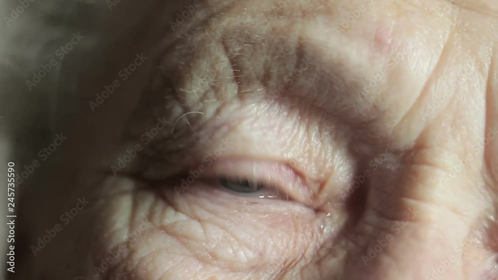 The eye of a very old woman, close-up The eye of a very old woman, close-up