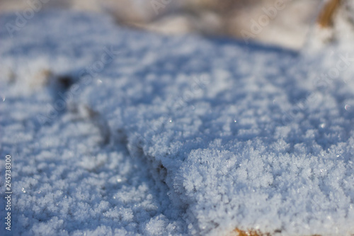 snow and blue sky