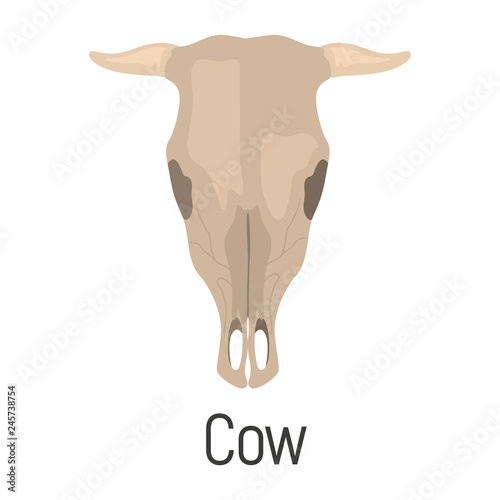 Cow color vector icon. Flat design