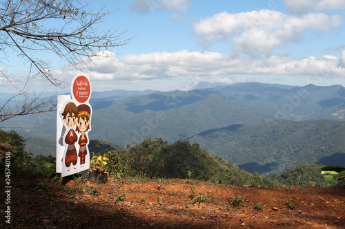 WELCOME sign at DOI MON-NGO, Maetang, Chiangmai, Thailand. photo