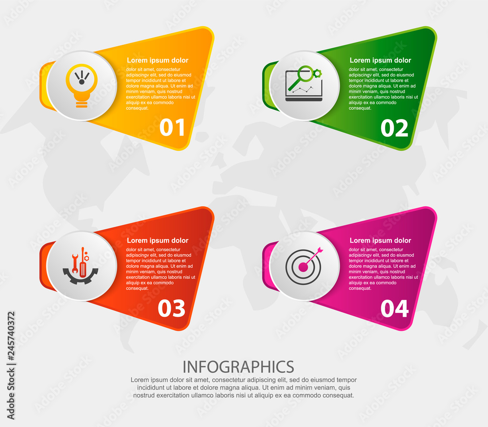 Modern 3D vector illustration. Petal label infographic template with ...