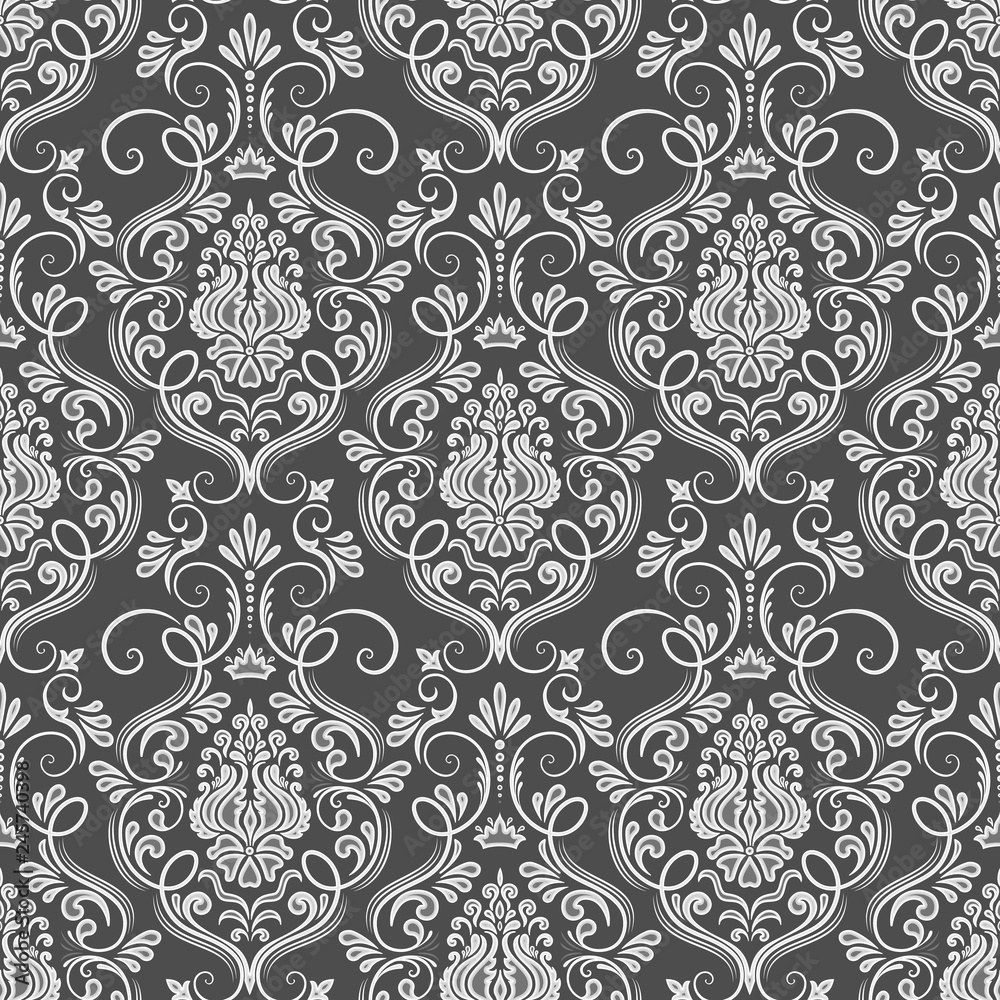 Vector damask seamless pattern background Classical luxury old