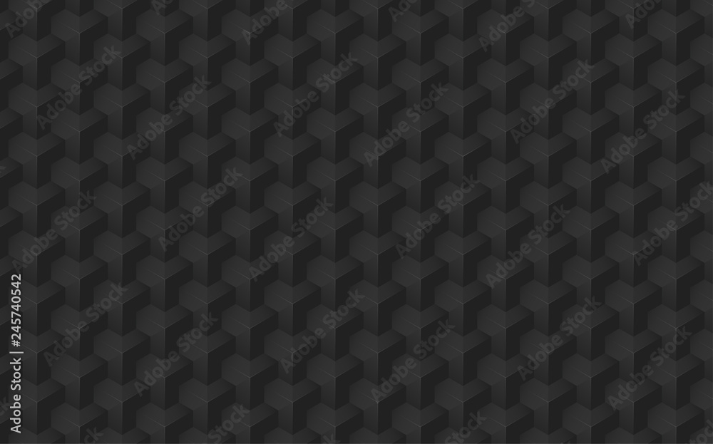 Fototapeta Czarny abstrakcjonistyczny tło z geometrycznym wzorem z 3d skutkiem.