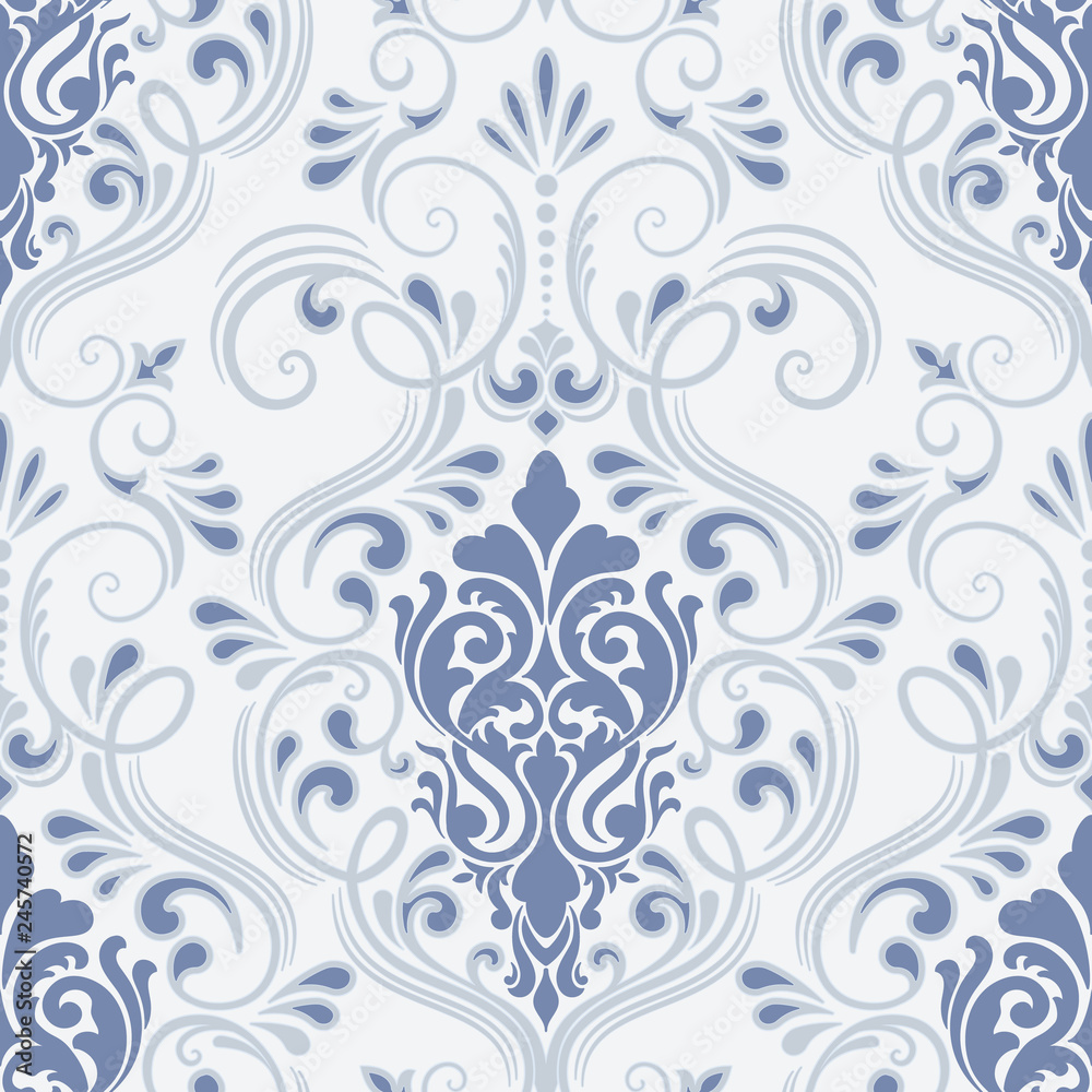 Vector damask seamless pattern element. Classical luxury old fashioned damask ornament, royal victorian seamless texture for wallpapers, textile, wrapping. Exquisite floral baroque template.