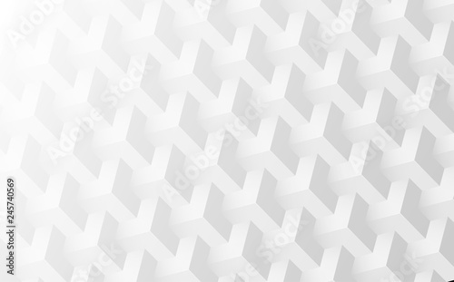 White blurred abstract background with geometric pattern with 3d effect.