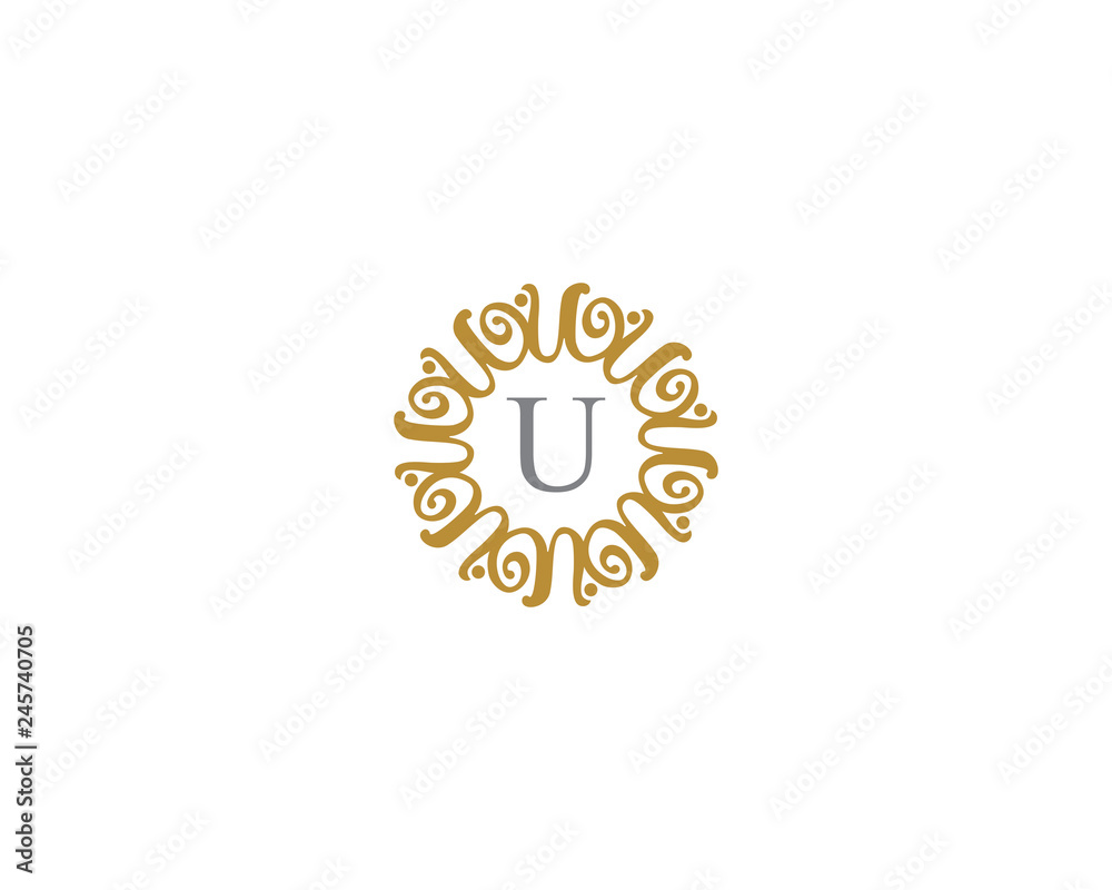 Fototapeta premium Monogram Letter U Frame Logo Icon 001