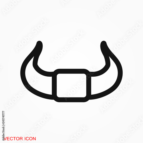 Bull horns icon logo, illustration, vector sign symbol for design
