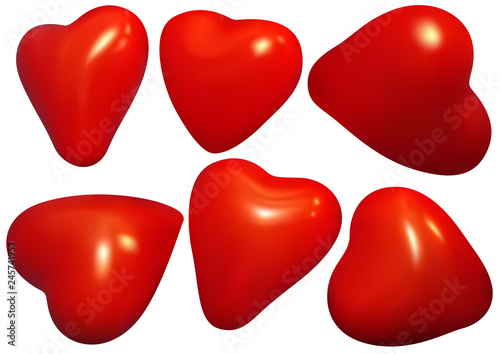Set of Red Heart - Detailed Illustrations for Your Graphic Design, Vector
