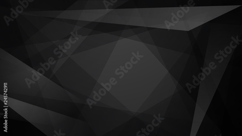 Abstract background of straight intersecting lines and polygons in black colors