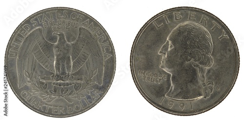quarter dollar 1991 photo