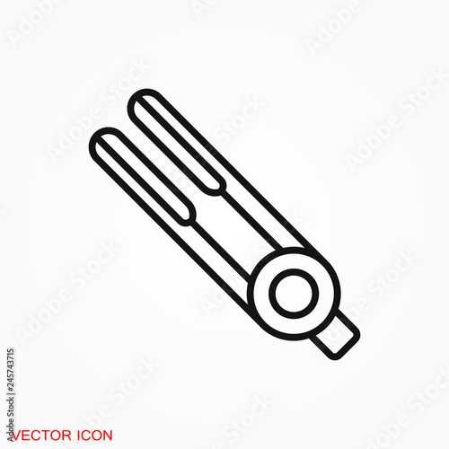 Hair straighten icon. Female accessories icons for mobile concept and logo