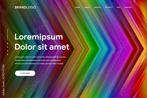 Vector illustration of Abstract gradient background and Minimal modern design for Landing page template