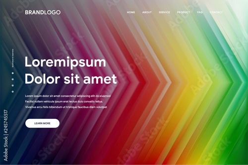 Vector illustration of Abstract gradient background and Minimal modern design for Landing page template
