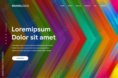Vector illustration of Abstract gradient background and Minimal modern design for Landing page template