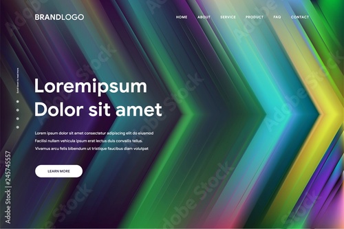 Vector illustration of Abstract gradient background and Minimal modern design for Landing page template