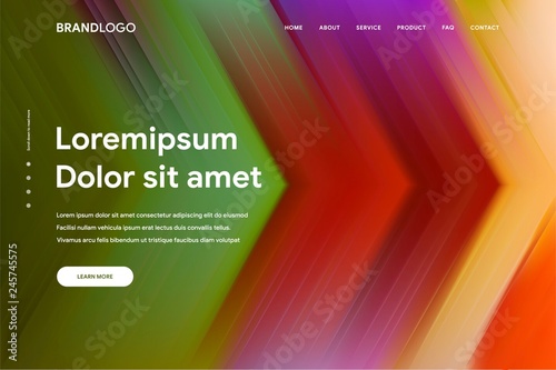 Vector illustration of Abstract gradient background and Minimal modern design for Landing page template