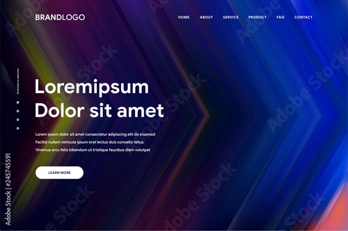 Vector illustration of Abstract gradient background and Minimal modern design for Landing page template