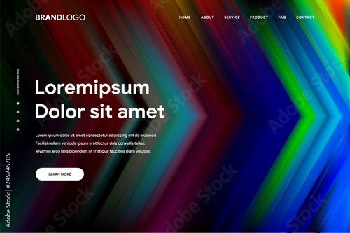 Vector illustration of Abstract gradient background and Minimal modern design for Landing page template
