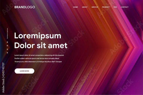 Vector illustration of Abstract gradient background and Minimal modern design for Landing page template