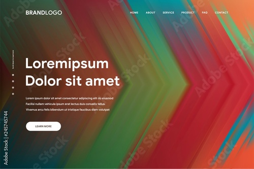 Vector illustration of Abstract gradient background and Minimal modern design for Landing page template