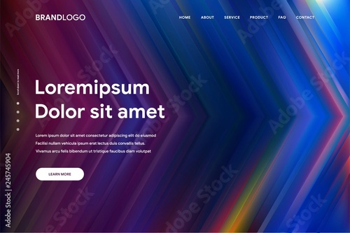 Vector illustration of Abstract gradient background and Minimal modern design for Landing page template