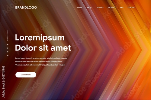 Vector illustration of Abstract gradient background and Minimal modern design for Landing page template