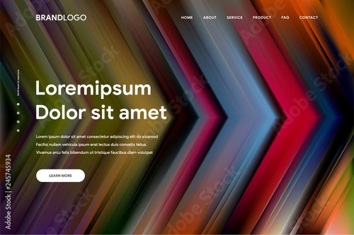 Vector illustration of Abstract gradient background and Minimal modern design for Landing page template