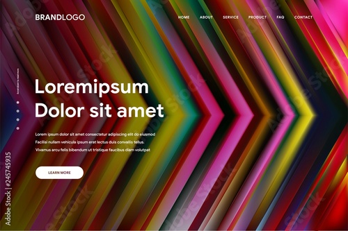 Vector illustration of Abstract gradient background and Minimal modern design for Landing page template