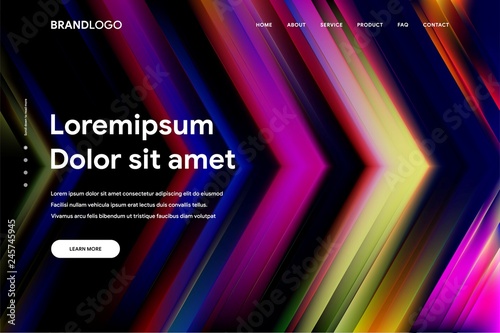 Vector illustration of Abstract gradient background and Minimal modern design for Landing page template