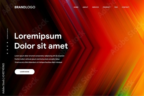 Vector illustration of Abstract gradient background and Minimal modern design for Landing page template