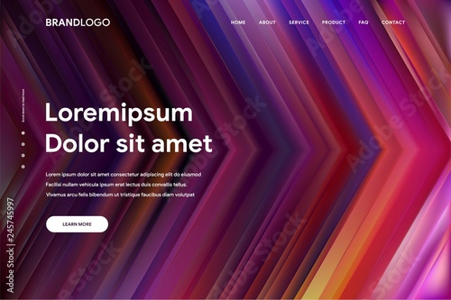 Vector illustration of Abstract gradient background and Minimal modern design for Landing page template