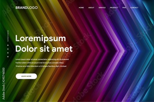 Vector illustration of Abstract gradient background and Minimal modern design for Landing page template