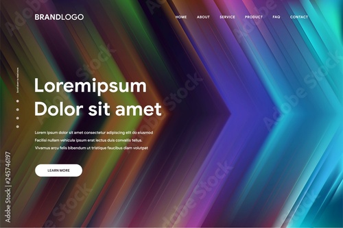 Vector illustration of Abstract gradient background and Minimal modern design for Landing page template