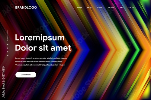 Vector illustration of Abstract gradient background and Minimal modern design for Landing page template