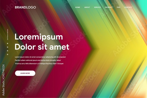 Vector illustration of Abstract gradient background and Minimal modern design for Landing page template
