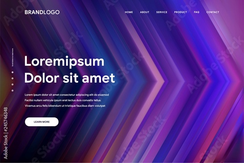 Vector illustration of Abstract gradient background and Minimal modern design for Landing page template