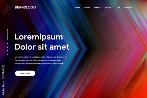 Vector illustration of Abstract gradient background and Minimal modern design for Landing page template