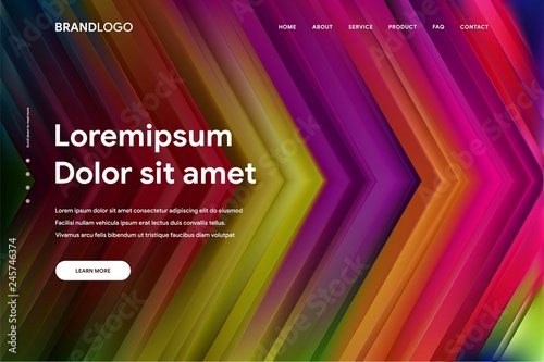Vector illustration of Abstract gradient background and Minimal modern design for Landing page template