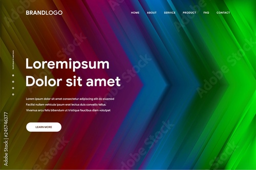 Vector illustration of Abstract gradient background and Minimal modern design for Landing page template