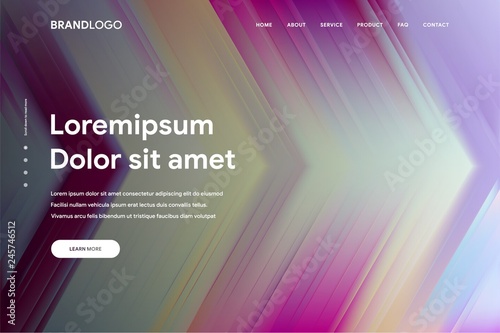Vector illustration of Abstract gradient background and Minimal modern design for Landing page template