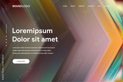 Vector illustration of Abstract gradient background and Minimal modern design for Landing page template