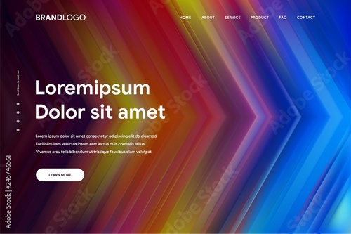 Vector illustration of Abstract gradient background and Minimal modern design for Landing page template