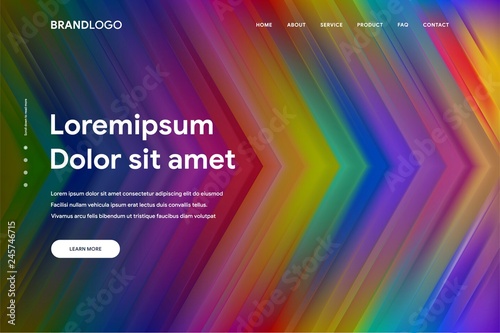 Vector illustration of Abstract gradient background and Minimal modern design for Landing page template