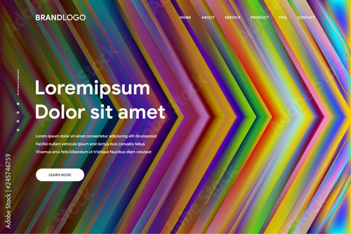 Vector illustration of Abstract gradient background and Minimal modern design for Landing page template