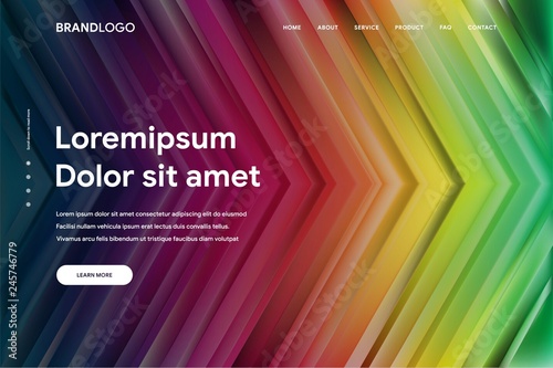 Vector illustration of Abstract gradient background and Minimal modern design for Landing page template