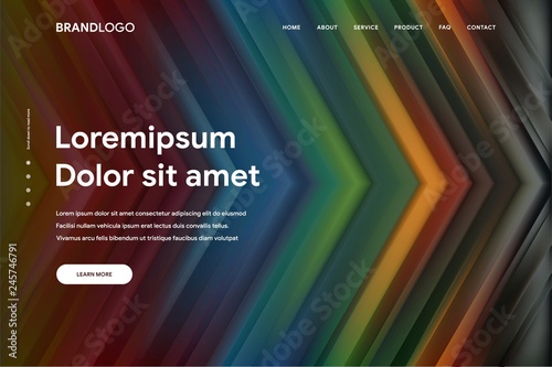 Vector illustration of Abstract gradient background and Minimal modern design for Landing page template