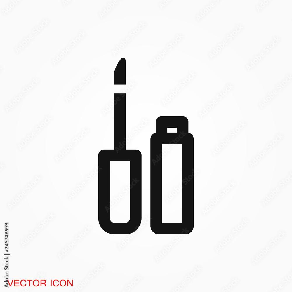 Lipstick icon, flat logo of lipstick, vector sign symbol for design Lipstick icon, flat logo of lipstick, vector sign symbol for design