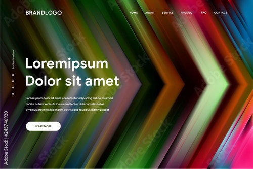 Vector illustration of Abstract gradient background and Minimal modern design for Landing page template