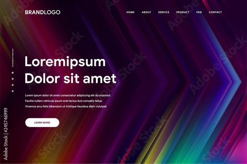Vector illustration of Abstract gradient background and Minimal modern design for Landing page template