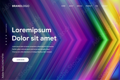 Vector illustration of Abstract gradient background and Minimal modern design for Landing page template